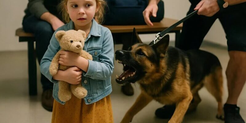 Il cane da assistenza ha iniziato improvvisamente ad abbaiare quando ha visto una bambina con i suoi genitori, ed è stato allora che l'agente ha notato qualcosa di strano nella bambina